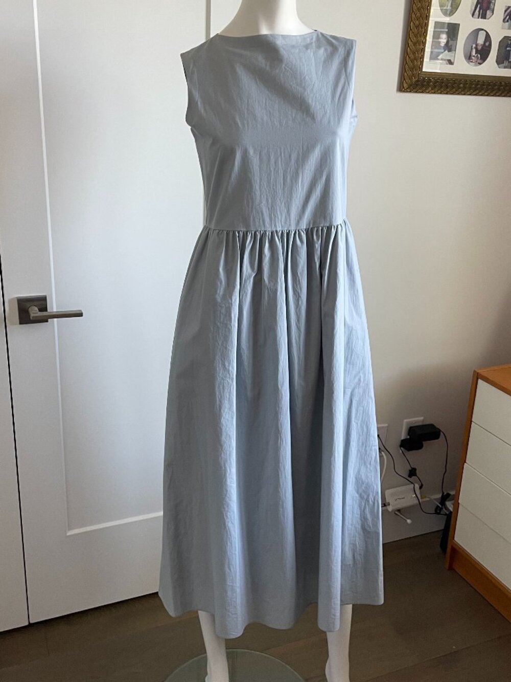 Beauty & Youth United Arrows Slvless Fit & Flare Cotton Poly Dress Steel Blue S